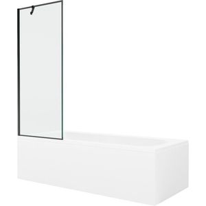 MEXEN/S Vega obdélníková vana 170 x 70 cm s panelem + vanová zástěna 70, černá vzor 550117070X9507007070 obraz