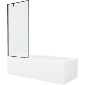 MEXEN/S Vega obdélníková vana 170 x 70 cm s panelem + vanová zástěna 80, černá vzor 550117070X9508007070 obraz