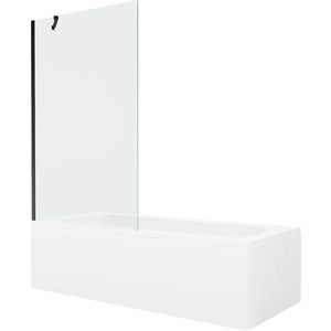 MEXEN/S Vega obdélníková vana 170 x 70 cm s panelem + vanová zástěna 100, transparent, černá 550117070X9510000070 obraz