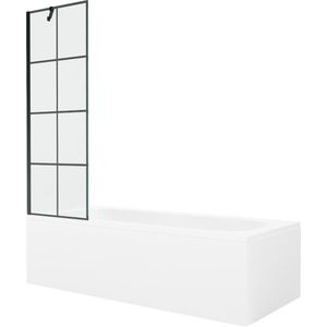 MEXEN/S Vega obdélníková vana 170 x 70 cm s panelem + vanová zástěna 60, černá vzor 550117077X9506007077 obraz
