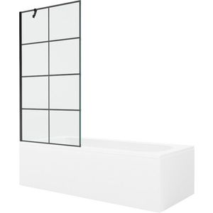 MEXEN/S Vega obdélníková vana 170 x 70 cm s panelem + vanová zástěna 90, černá vzor 550117077X9509007077 obraz
