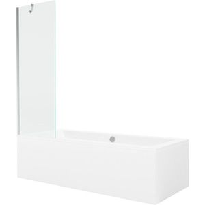 MEXEN/S Cube obdélníková vana 170 x 80 cm s panelem + vanová zástěna 60, transparent, chrom 550517080X9506000001 obraz
