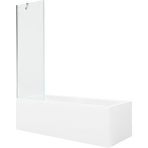 MEXEN/S Cubik obdélníková vana 160 x 70 cm s panelem + vanová zástěna 60, transparent, chrom 550316070X9506000001 obraz
