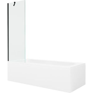 MEXEN/S Vega obdélníková vana 160 x 70 cm s panelem + vanová zástěna 60, transparent, černá 550116070X9506000070 obraz