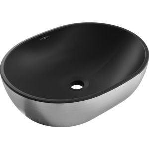 MEXEN Viki umyvadlo na desku 48 x 35, černá mat/stříbrná vzor 21054873 obraz