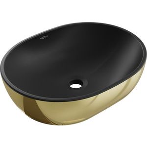 MEXEN Viki umyvadlo na desku 48 x 35, černá mat/zlatá 21054876 obraz