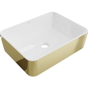 MEXEN Catia umyvadlo na desku 48 x 37, bílá/zlatá 21314806 obraz