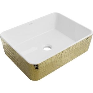 MEXEN Catia umyvadlo na desku 48 x 37, bílá/zlatá vzor 21314808 obraz