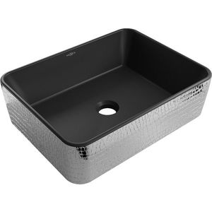 MEXEN Catia umyvadlo na desku 48 x 37, černá mat/stříbrná vzor 21314872 obraz