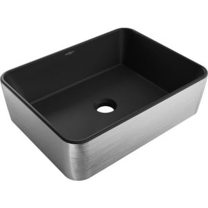 MEXEN Catia umyvadlo na desku 48 x 37, černá mat/stříbrná vzor 21314873 obraz