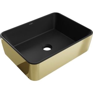 MEXEN Catia umyvadlo na desku 48 x 37, černá mat/zlatá 21314876 obraz