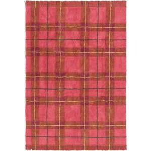 Červený pratelný/ručně tkaný bavlněný koberec 140x190 cm Tartan Vintage Red – Lorena Canals obraz