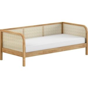 Jednolůžková postel z dubového dřeva s roštem 90x200 cm v přírodní barvě Olive Captain Rotan – Vipack obraz