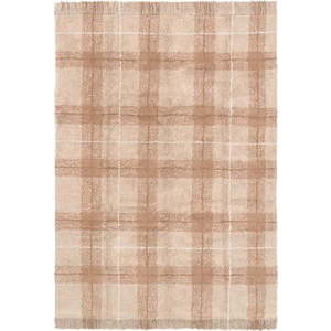 Světle růžový pratelný/ručně tkaný bavlněný koberec 90x120 cm Tartan Rose – Lorena Canals obraz