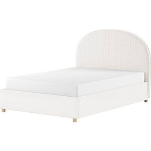 Bílá čalouněná dvoulůžková postel s úložným prostorem s roštem 140x200 cm Moon – Vipack obraz