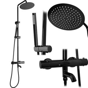 REA Sprchový set s baterií 150mm Lungo černý metalický REA-P8763 obraz