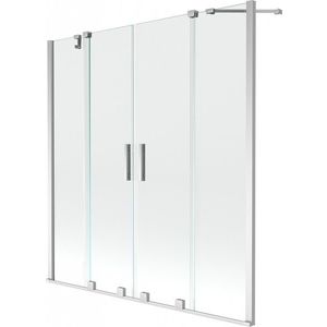 MEXEN/S Velar Duo Dvoukřídlá posuvná vanová zástěna 150 x 150, transparent, chrom 896-150-000-02-01 obraz