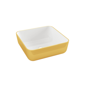 INVENA Umyvadlo na desku MALAGA 39 cm, bílá/zlatá CE-39-013-W obraz
