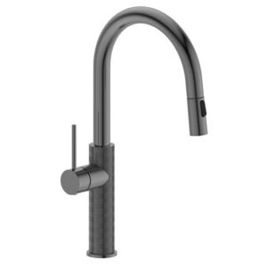 SAPHO FLAWO stojánková dřezová baterie s výsuvnou sprškou, gun metal FR576GM obraz