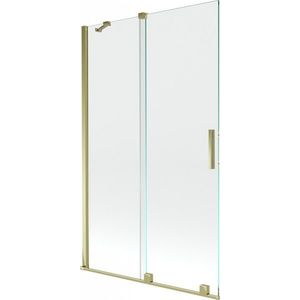 MEXEN/S Velar Dvoukřídlá posuvná vanová zástěna 110 x 150, transparent, zlatá 896-110-000-01-50 obraz