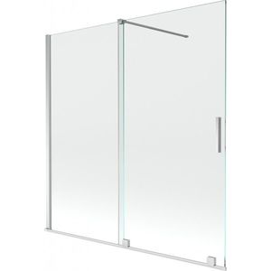 MEXEN/S Velar Dvoukřídlá posuvná vanová zástěna 160 x 150, transparent, chrom 896-160-000-01-01 obraz