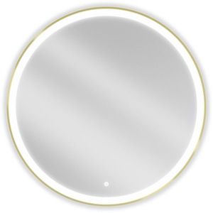 MEXEN Esso zrcadlo s osvětlením 90, LED 6000K zlatý rám 9825-090-090-611-50 obraz