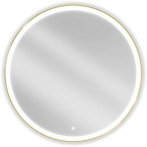 MEXEN Esso zrcadlo s osvětlením 100, LED 6000K zlatý rám 9825-100-100-611-50 obraz
