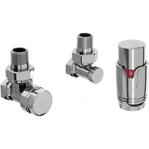 MEXEN/S G00 úhlová termostatická souprava pro radiátor, chrom W901-900-01 obraz