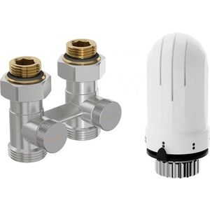 MEXEN/S G03 středová termostatická souprava pro radiátor DN50, středová 1/2"x3/4", nikl W912-012-938-01 obraz