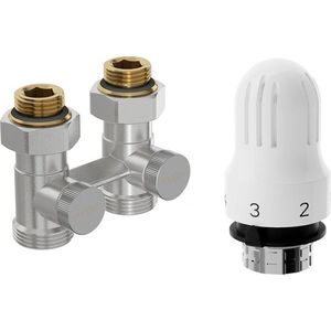 MEXEN/S G04 středová termostatická souprava pro radiátor DN50, středová 1/2"x3/4", nikl W912-012-948-01 obraz