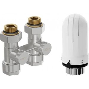 MEXEN/S G03 středová termostatická souprava pro radiátor DN50, středová 1/2"x16 mm, nikl W912-016-938-01 obraz