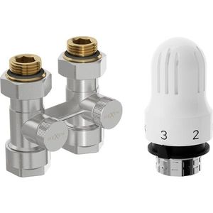 MEXEN/S G04 středová termostatická souprava pro radiátor DN50, středová 1/2"x16 mm, nikl W912-016-948-01 obraz