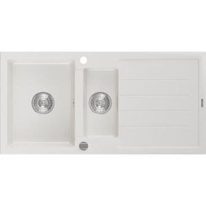 MEXEN Andres granitový dřez 1.5 s odkapávačem 1000x500 mm, bílá 6515101510-20 obraz
