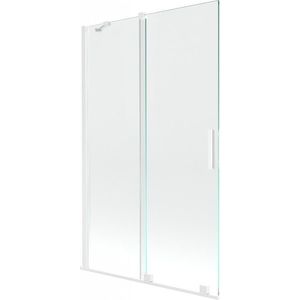 MEXEN/S Velar Dvoukřídlá posuvná vanová zástěna 110 x 150, transparent, bílá 896-110-000-01-20 obraz