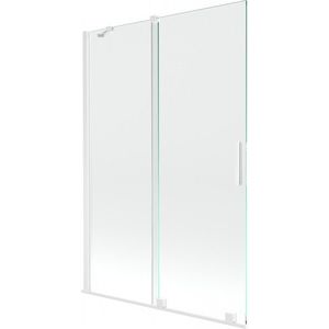 MEXEN/S Velar Dvoukřídlá posuvná vanová zástěna 120 x 150, transparent, bílá 896-120-000-01-20 obraz