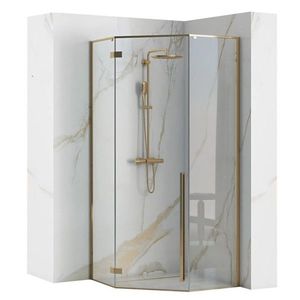 REA/S Sprchový kout DIAMOND 90x90 zlatá Se sprchovou vaničkou Diamond black KPL-14904 obraz