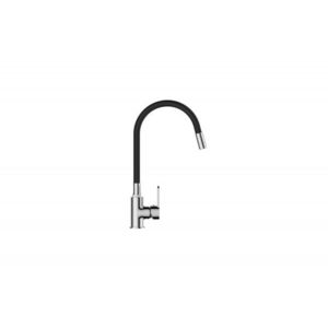 INVENA Dřezová baterie s pohyblivým výtokem, chrom / černá BZ-37-008-L obraz