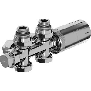 MEXEN/S G05 úhlová termostatická souprava pro radiátor/středová, Duplex, DN50, chrom W908-958-01 obraz