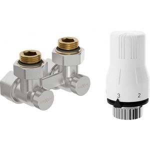 MEXEN/S G02 středová termostatická souprava pro radiátor DN50, úhlová 1/2"x16 mm, nikl W911-016-928-01 obraz
