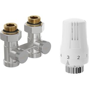 MEXEN/S G01 středová termostatická souprava pro radiátor DN50, středová 1/2"x3/4", nikl W912-012-918-01 obraz