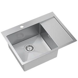 Quadron Ocelový dřez RUSSEL 116 BRUSH NICKEL Pravá komora HB7911-RBS obraz