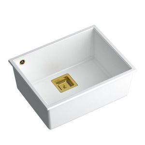 Quadron Granitový dřez DAVID 50 White Ocel HQD5542U1-BS obraz