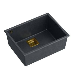 Quadron Granitový dřez DAVID 50 Black Metallic Zlaty HQD5542U8-G1 obraz