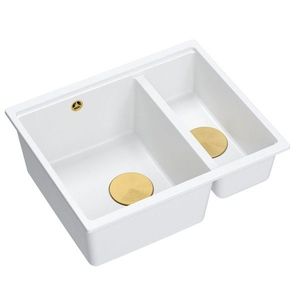 Quadron Granitový dřez Logan 150 White Ocel HCQL5646U1-BS_U obraz