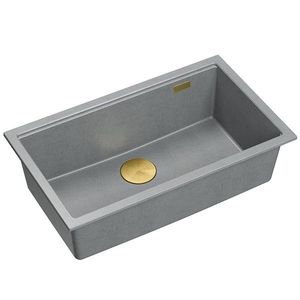 Quadron Granitový dřez Logan 110 Grey Metallic Zlaty HQD7644U5_PVDG1_U obraz