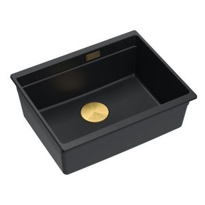 Quadron Granitový dřez Logan 100 Black Zlaty HQJ6045U7_PVDG1_U obraz