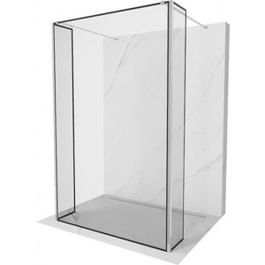 MEXEN/S Kioto Sprchová zástěna WALK-IN volněstojící 120 x 30 x 30, černý vzor, chrom 800-120-030-222-01-70-030 obraz