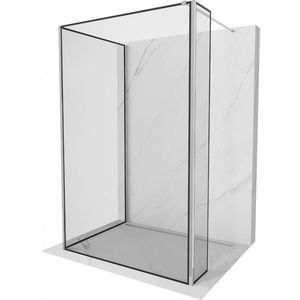 MEXEN/S Kioto Sprchová zástěna WALK-IN 110 x 110 x 40, černý vzor, chrom 800-110-110-221-01-70-040 obraz