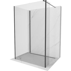 MEXEN/S Kioto Sprchová zástěna WALK-IN 120 x 100 x 40, transparent, černá 800-120-100-221-70-00-040 obraz