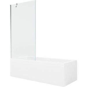 MEXEN/S Cubik obdélníková vana 150 x 70 cm s panelem + vanová zástěna 90, transparent, chrom 550315070X9509000001 obraz